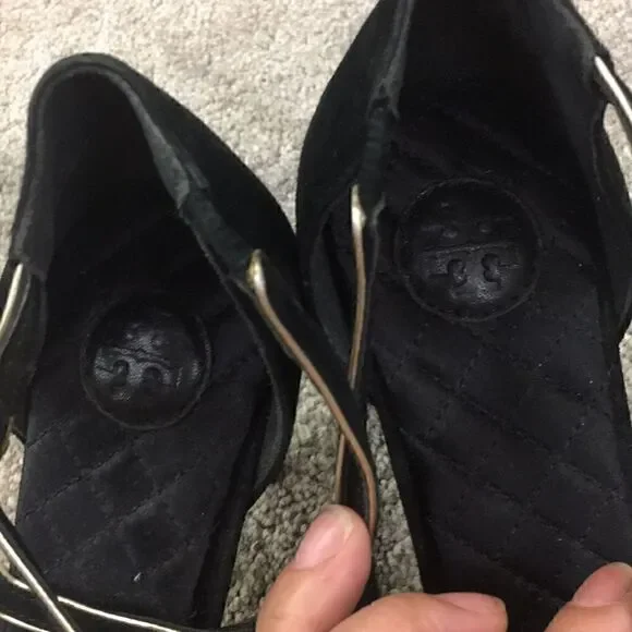 10 NWOB Suede Sandals Breanna 85Mm Tory Burch - Picture 7 of 8